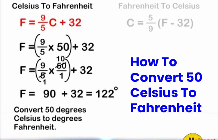 How To Convert 50 Celsius To Fahrenheit