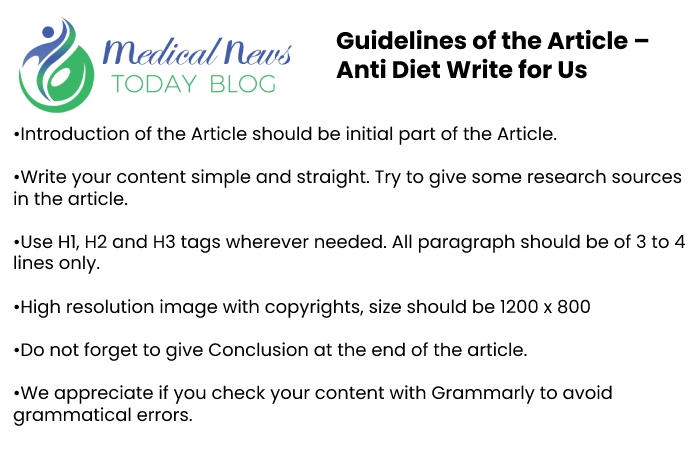 Guidelines for the article Medical News Today Blog 